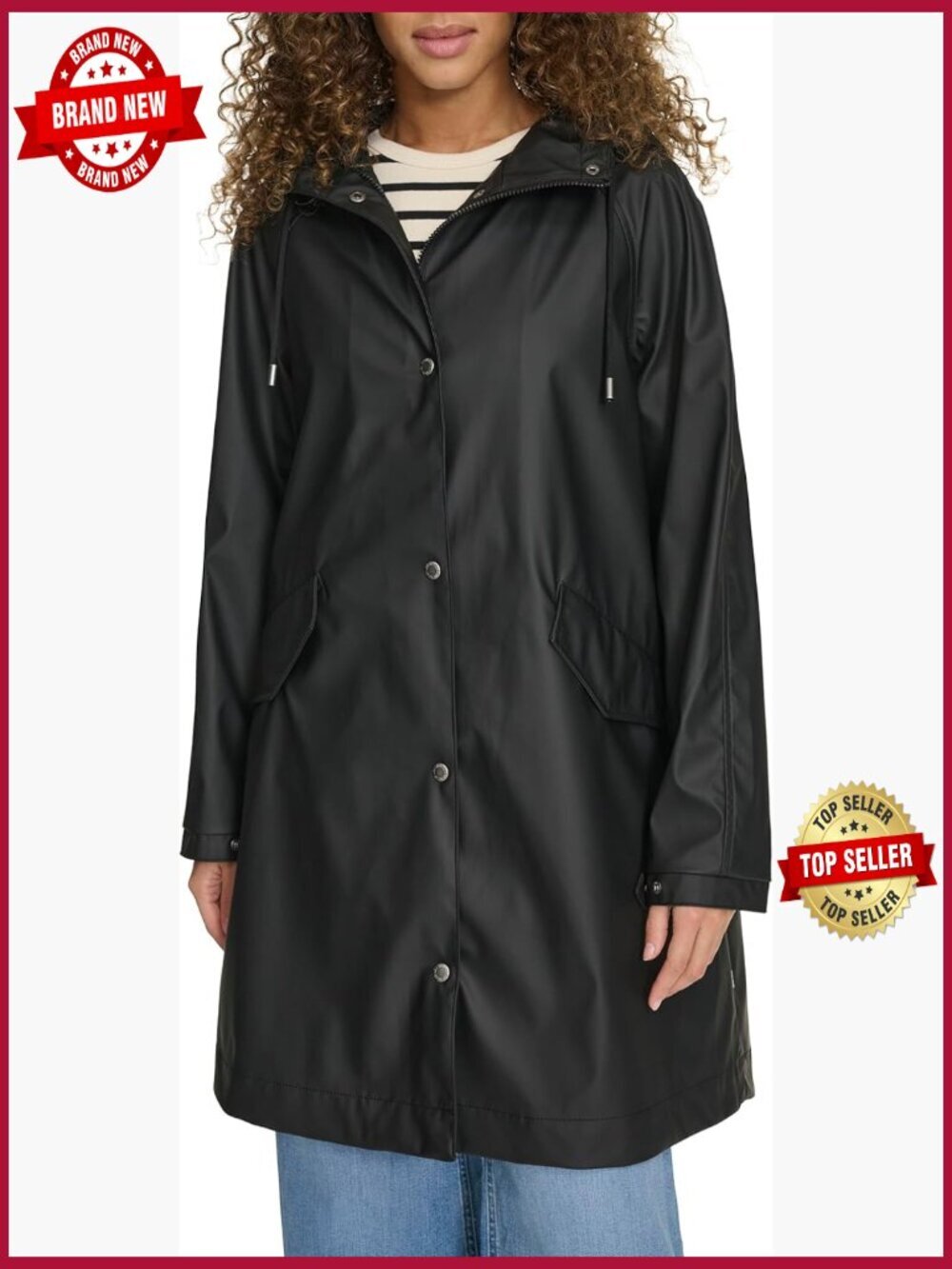 Water Resistant Raglan Sleeve Rain Jacket